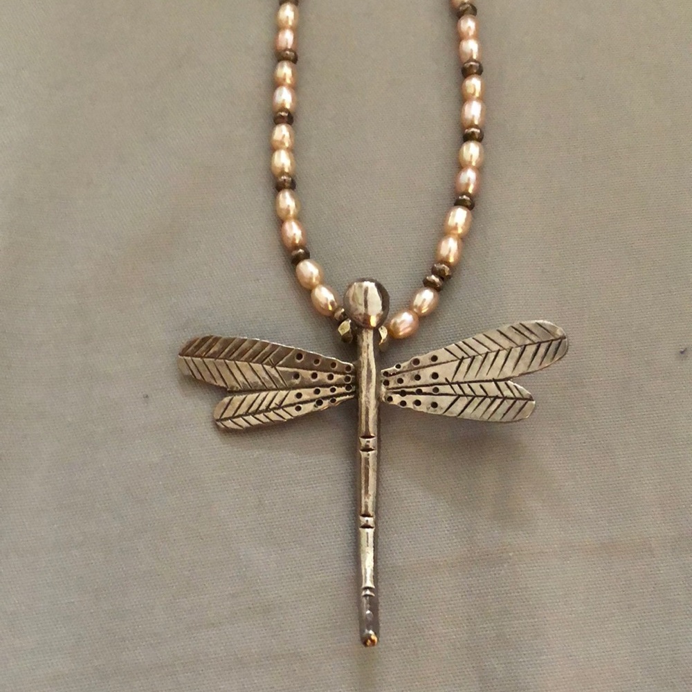 Sterling silver dragonfly necklace
